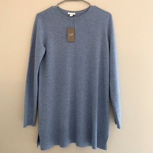 J. Jill Blue Cashmere Tunic Sweater